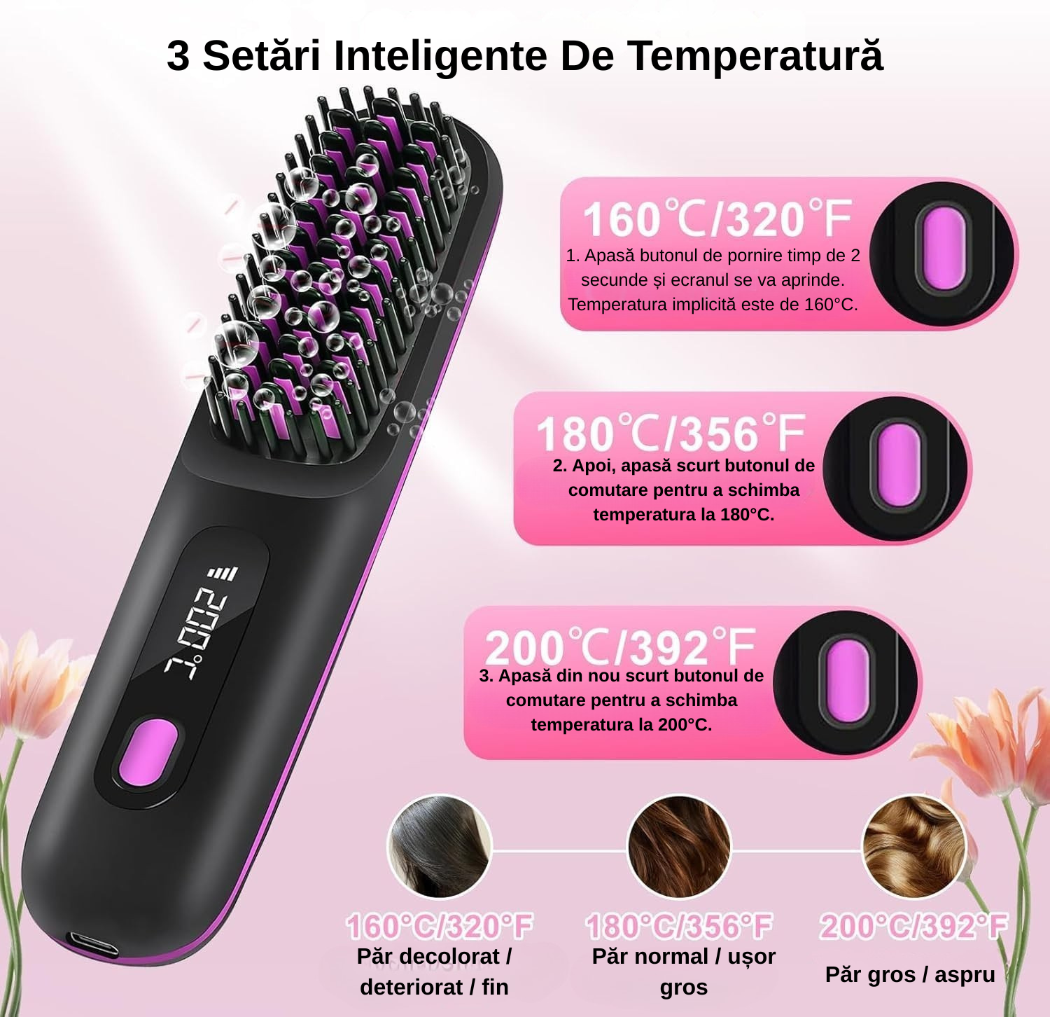 Perie Magică de Îndreptat Părul